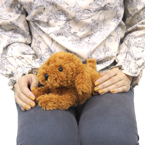 LYING DOG STUFFED TOY SS TOY POODLE BR