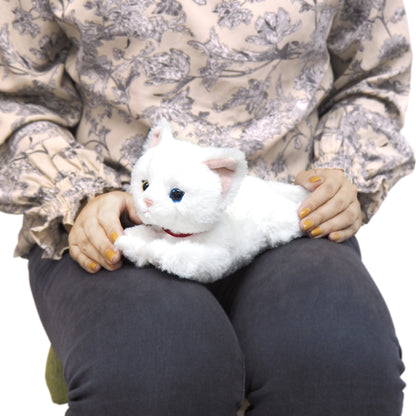 LYING CAT STUFFED TOY SS WH