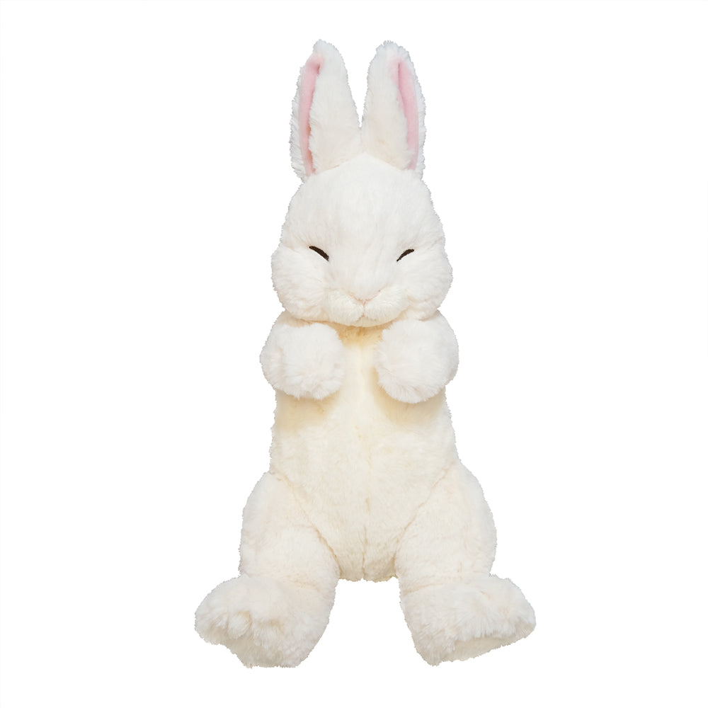 LYING RABBIT SLEEPING FACE STUFFED TOY WHITE