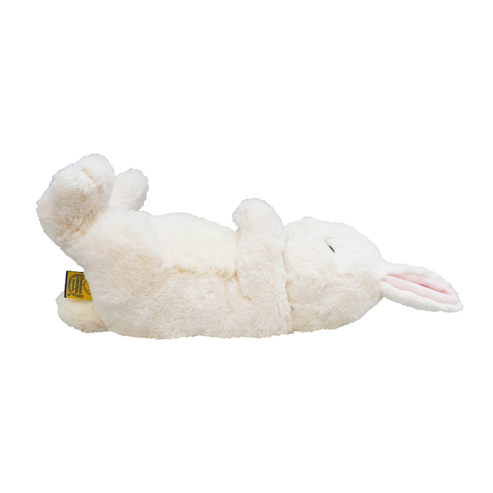 LYING RABBIT SLEEPING FACE STUFFED TOY WHITE