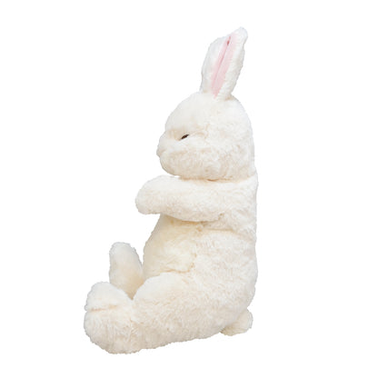LYING RABBIT SLEEPING FACE STUFFED TOY WHITE