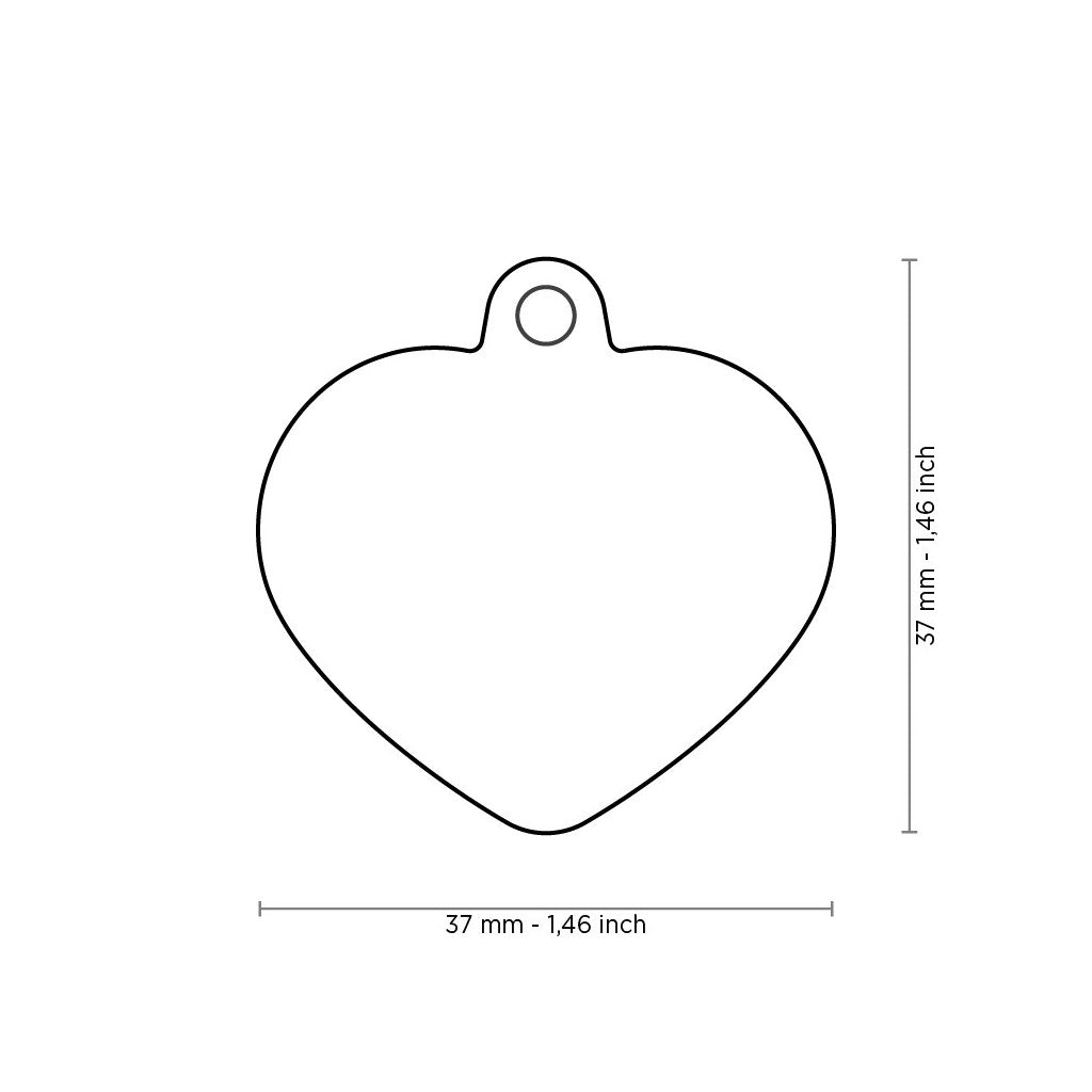 My Family Hushtag Aluminum Heart ID Tag with Rubber
