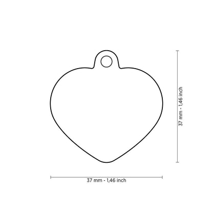 My Family Hushtag Aluminum Heart ID Tag with Rubber