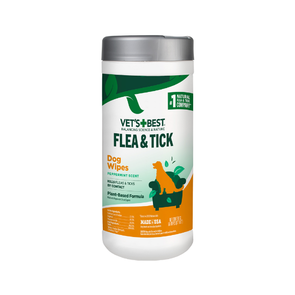 VET'S BEST Flea & Tick Wipes for Dogs