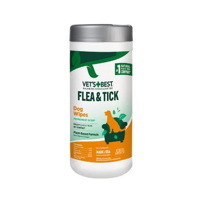 VET'S BEST Flea & Tick Wipes for Dogs