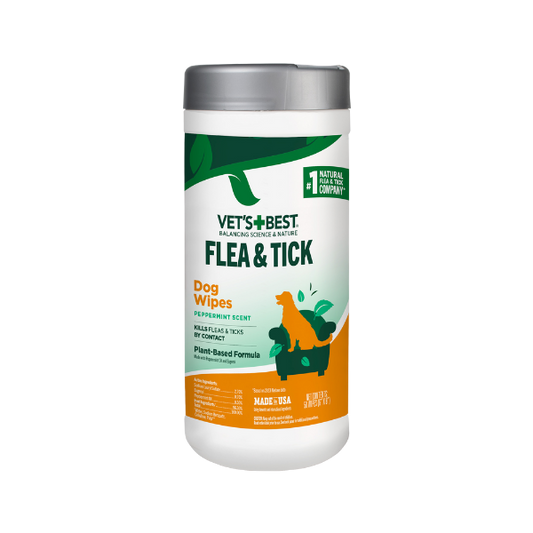 VET'S BEST Flea & Tick Wipes for Dogs