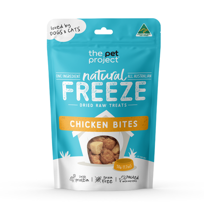 THE PET PROJECT CHICKEN BITES FREEZE DRIED 50G
