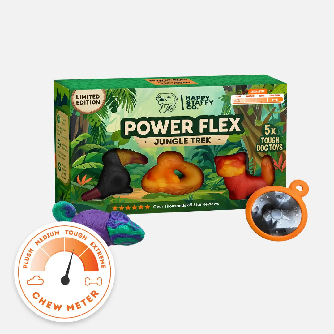Happy Staffy Co. PowerFlex Jungle Trek Collection Dog Chew Toy
