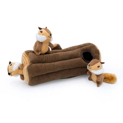 ZIPPYPAWS ZIPPY BURROW - LOG WITH 3 CHIPMUNKS