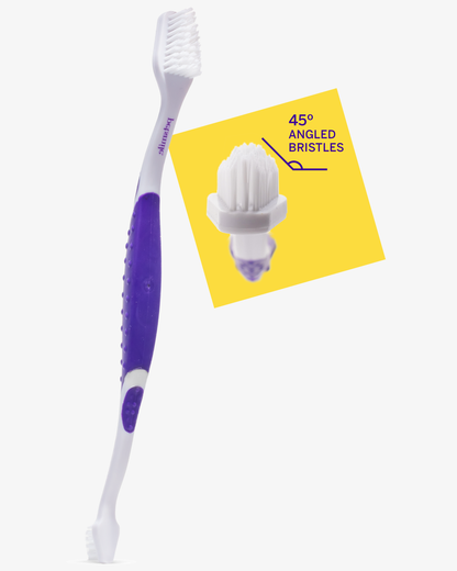 PETSMILE Professional Pet Toothbrush - Patented 45° Dual-Ended Brush Head
