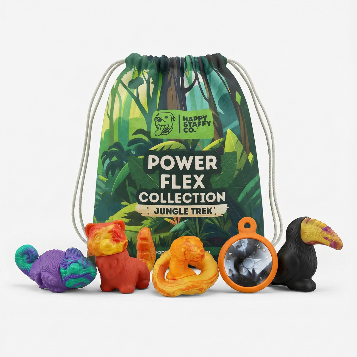 Happy Staffy Co. PowerFlex Jungle Trek Collection Dog Chew Toy