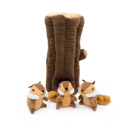 ZIPPYPAWS ZIPPY BURROW - LOG WITH 3 CHIPMUNKS