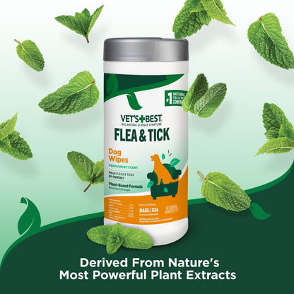 VET'S BEST Flea & Tick Wipes for Dogs