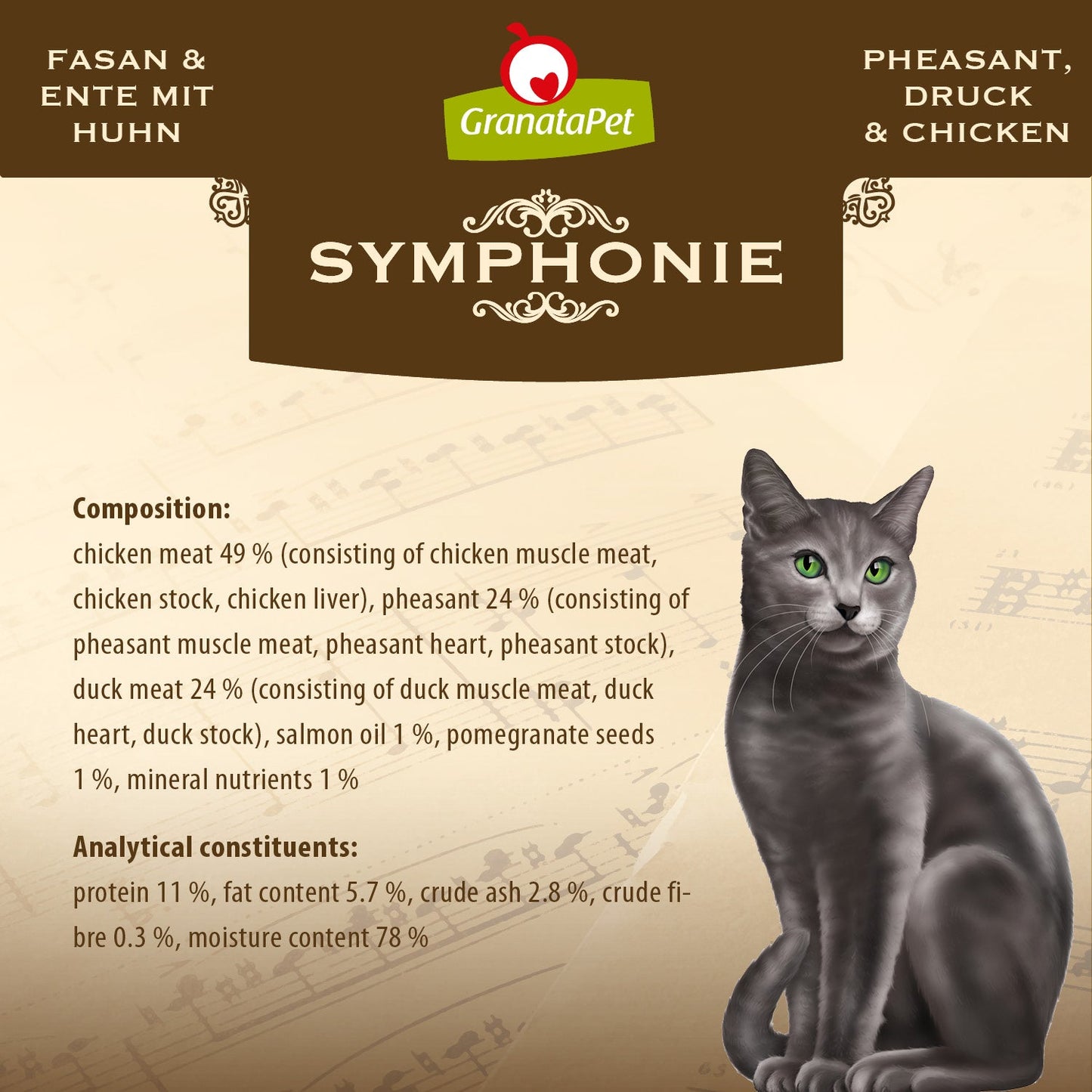 GranataPet Symphonie - No. 8 Pheasant & Duck with Chicken Wet Cat Food