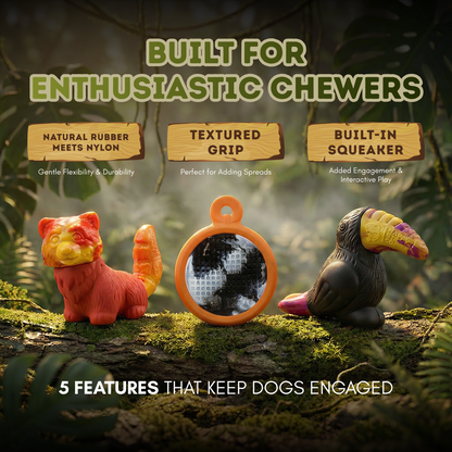 Happy Staffy Co. PowerFlex Jungle Trek Collection Dog Chew Toy