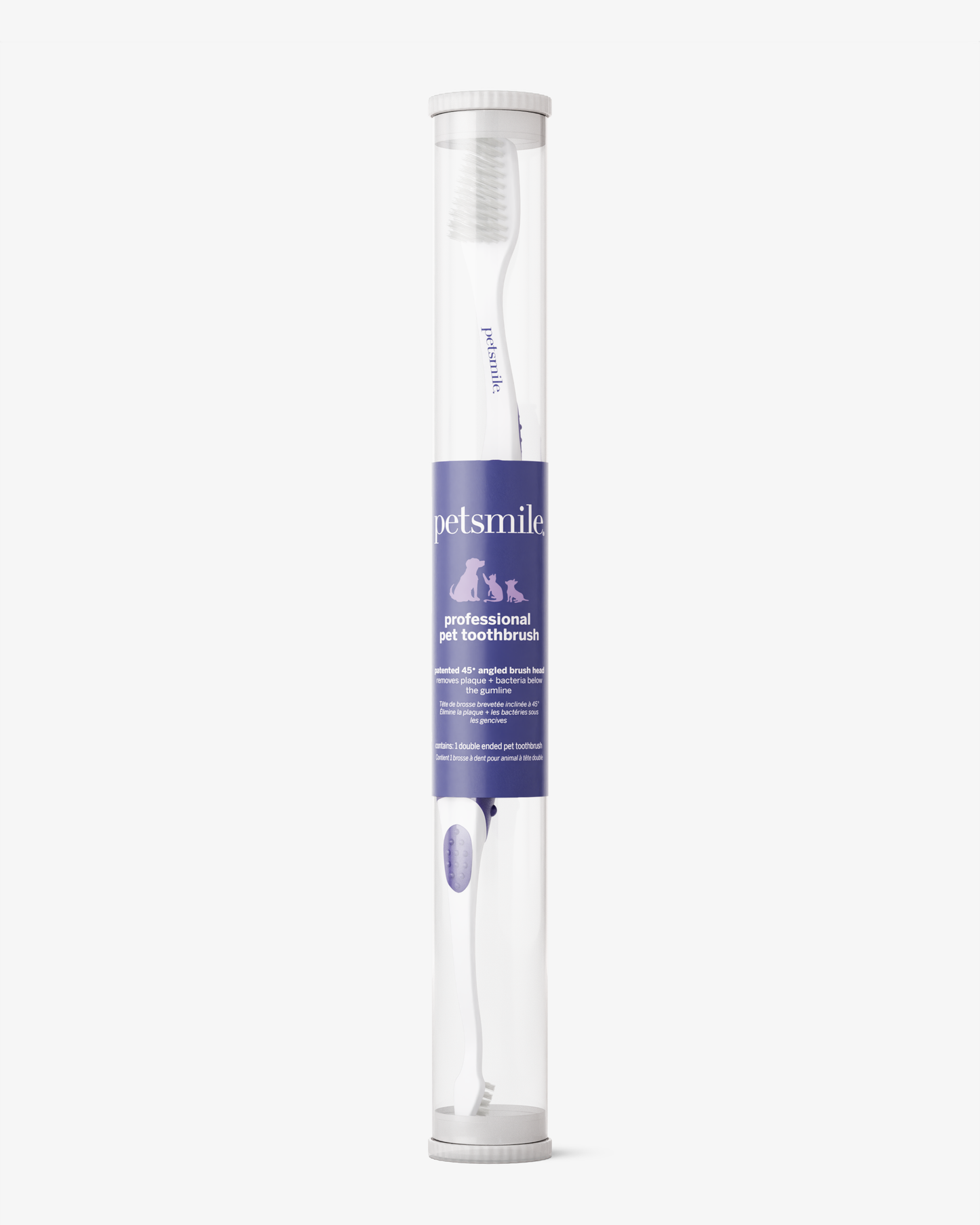 PETSMILE Professional Pet Toothbrush - Patented 45° Dual-Ended Brush Head
