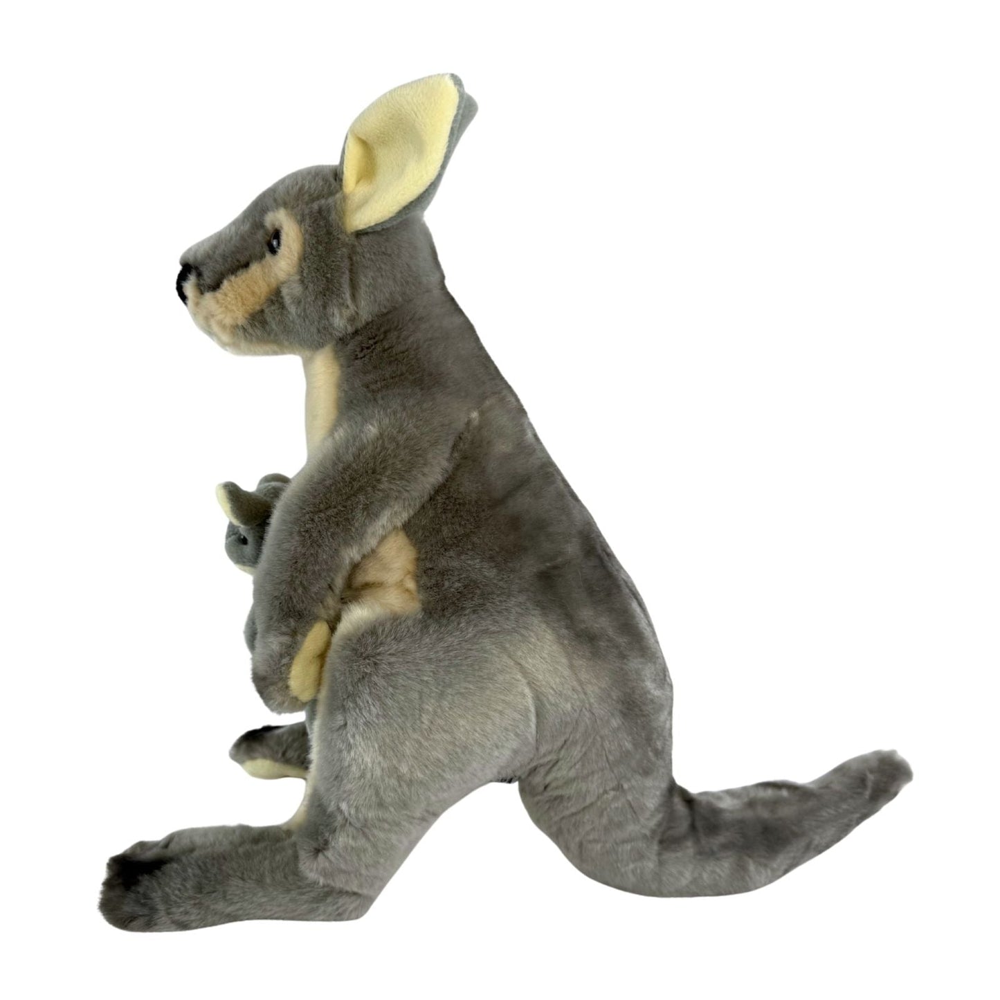 Bocchetta Plush Trudy - Kangaroo with joey - 40cm, grey