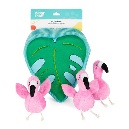 ZIPPYPAWS ZIPPY BURROW - FLAMINGOS IN MONSTERA