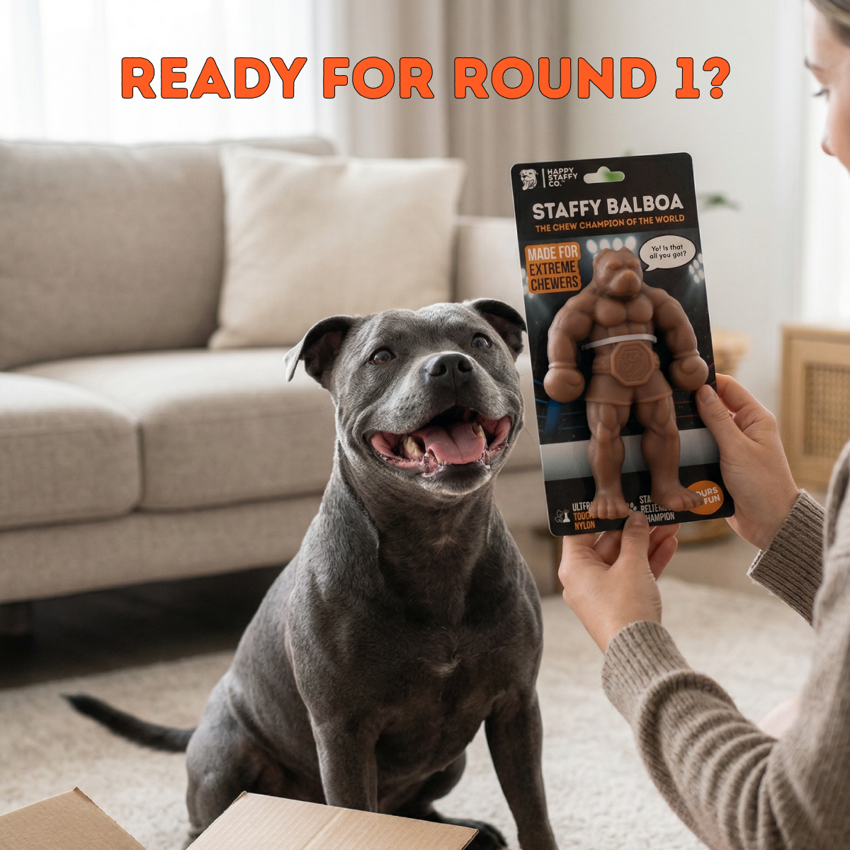 Happy Staffy Co. Staffy Balboa Dog Chew Toy