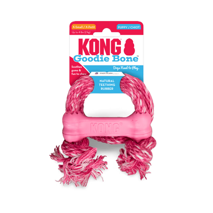 KONG PUPPY Goodie Bone With Rope Xsmall