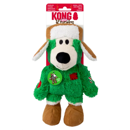Kong Holiday Wild Knots Bear Plush Dog Toy - Medium/Large