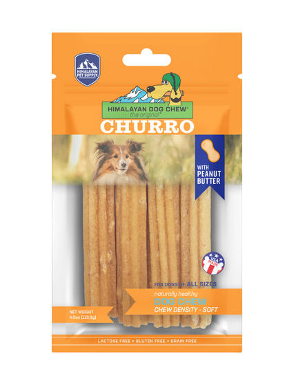 Himalayan Dog Chew Churro Peanut Butter 4pk