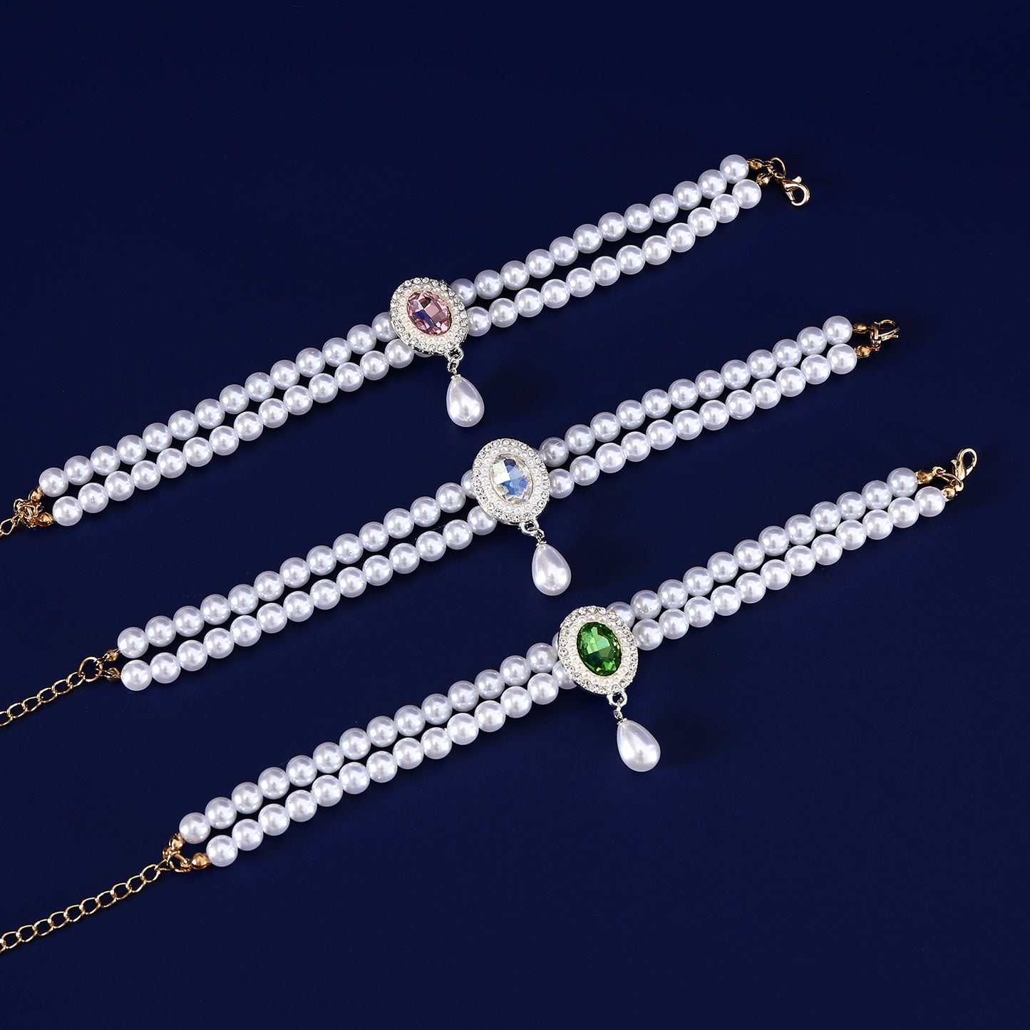 Faux Pearl & Crystal Necklace for Cats & Small Dogs