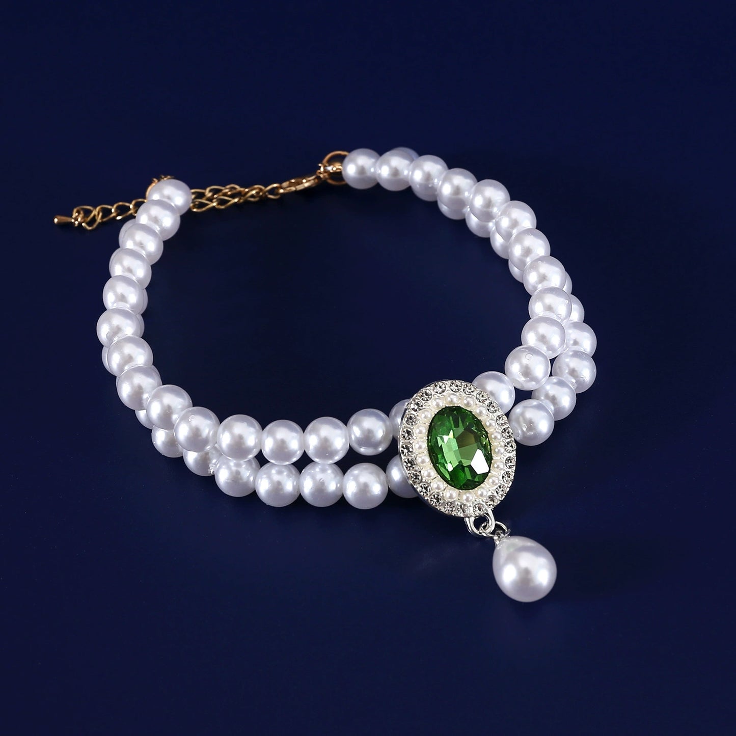 Faux Pearl & Crystal Necklace for Cats & Small Dogs