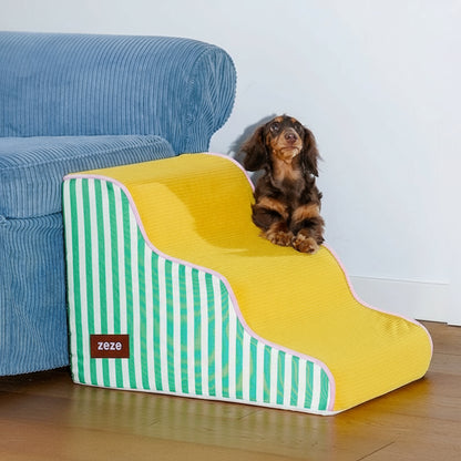 Zeze Striped Pattern Pet Stairs (3-Tier)