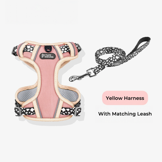 TUFFHOUND No-Pull Vest Dog Leash Set-Pink