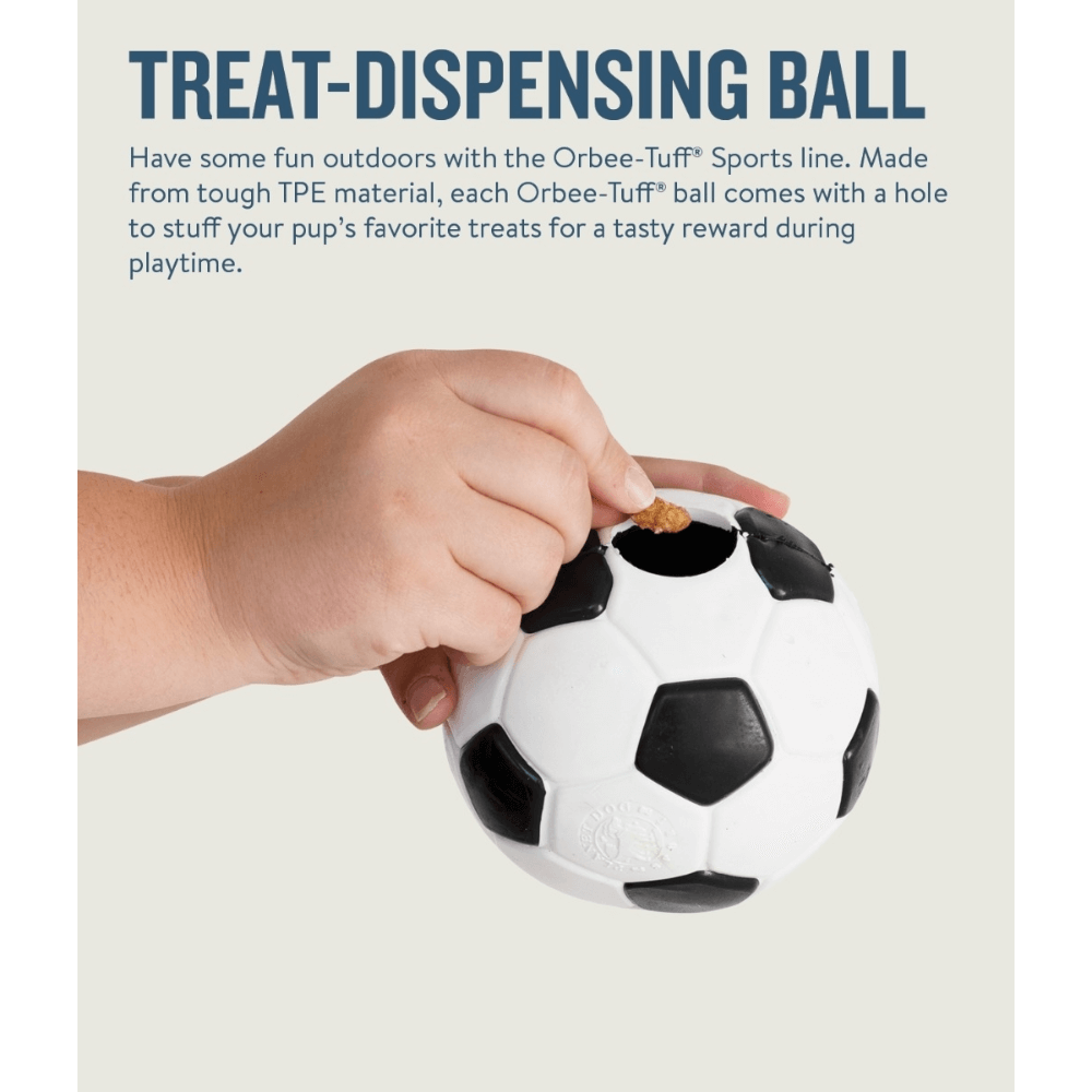 Planet Dog Soccer Ball Dog Treat Dispensing Toy White