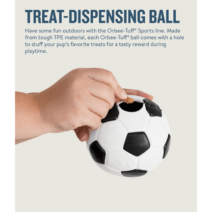 Planet Dog Soccer Ball Dog Treat Dispensing Toy White