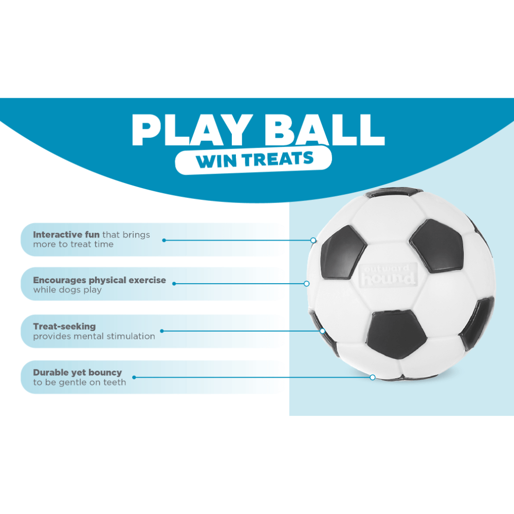 Planet Dog Soccer Ball Dog Treat Dispensing Toy White