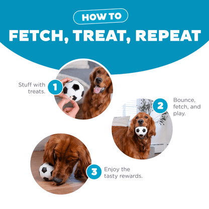 Planet Dog Soccer Ball Dog Treat Dispensing Toy White