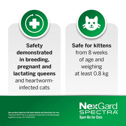 NexGard SPECTRA Flea, Tick & Worming Spot On for Cats 2.5 - 7.5kg