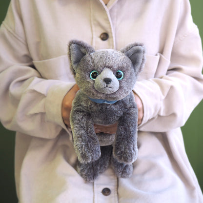 LYING CAT STUFFED TOY S RUSSIAN BLUE