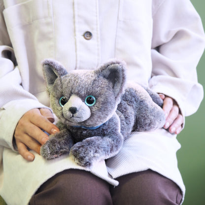 LYING CAT STUFFED TOY S RUSSIAN BLUE