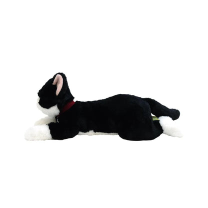 LYING CAT STUFFED TOY Tuxedo Cat Black and White Cat- Extra Small