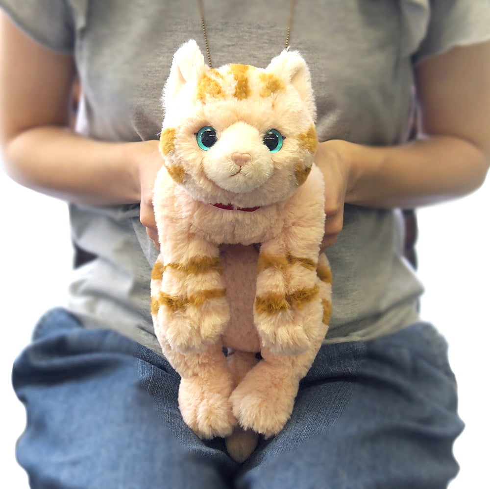LYING CAT STUFFED TOY S BROWN TABBY