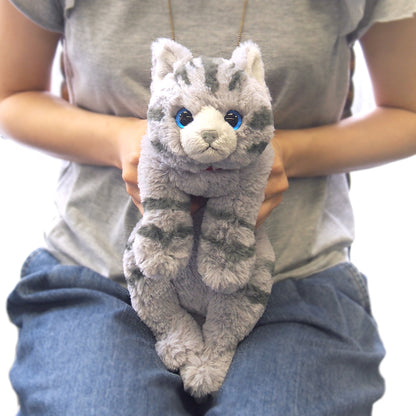 LYING CAT STUFFED TOY S AMERICAN SHORT HAIR