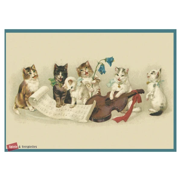 Christmas Postcard – Singing Cats