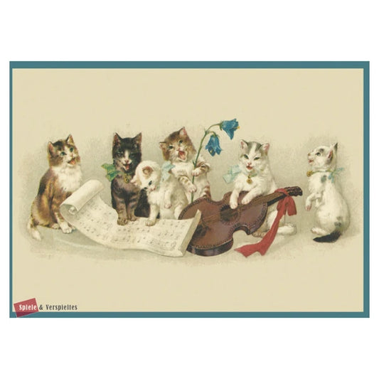Christmas Postcard – Singing Cats