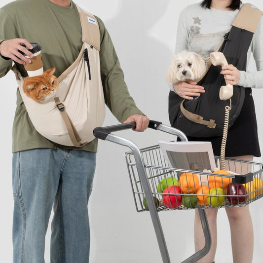 Crossbody Tote Bag -  Beige