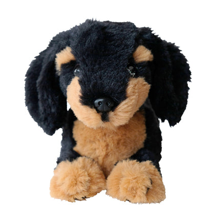 LYING DOG STUFFED TOY MINIATURE DACHSHUND BLACK Extra Small