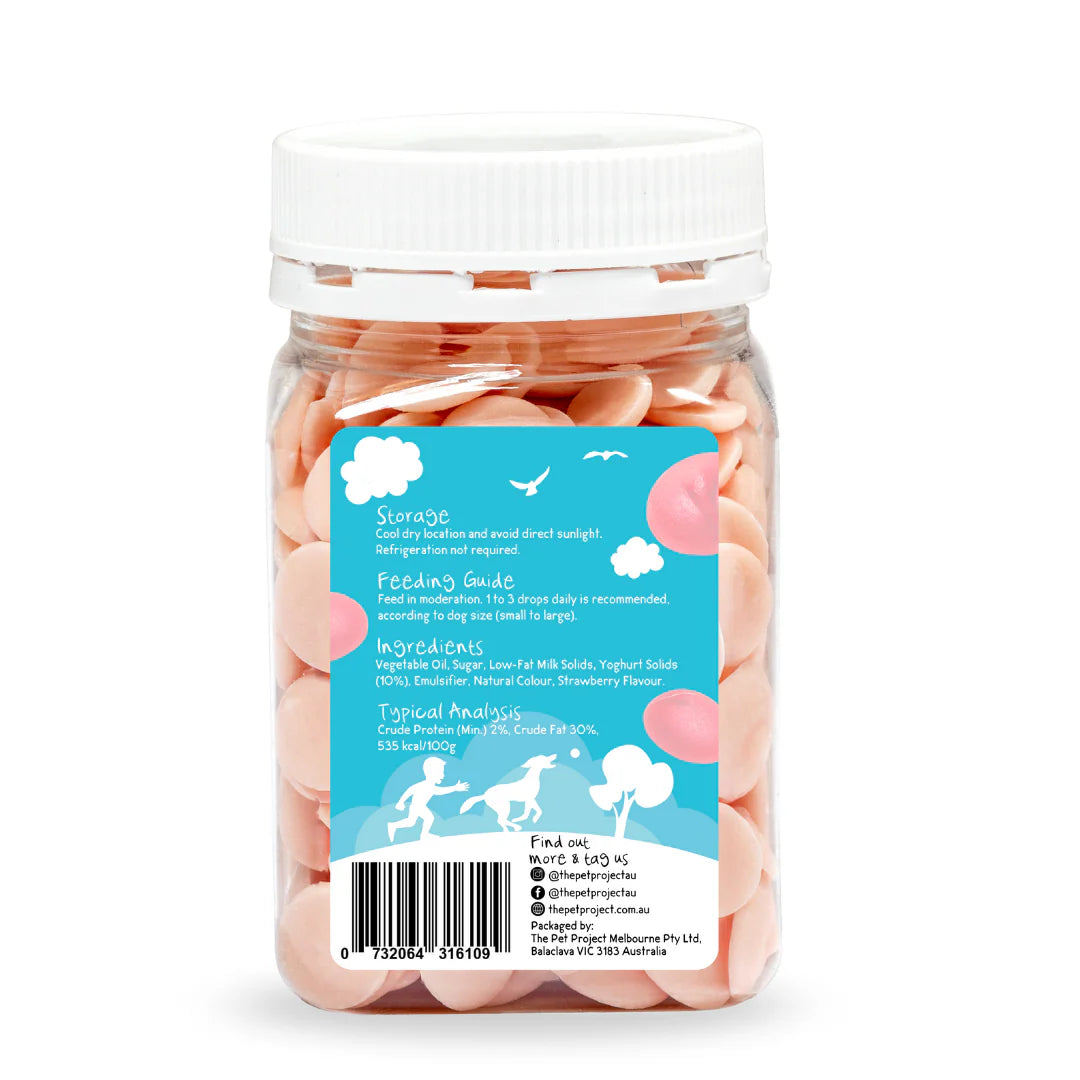 THE PET PROJECT YOGHURT DROPS - STRAWBERRY 250G