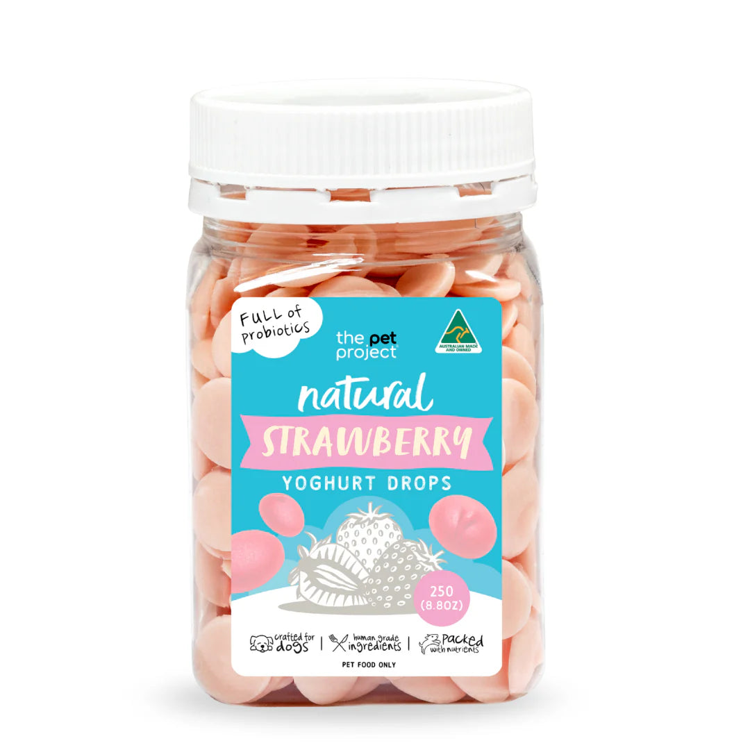THE PET PROJECT YOGHURT DROPS - STRAWBERRY 250G