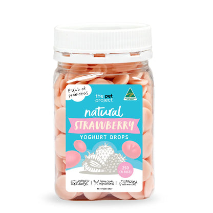 THE PET PROJECT YOGHURT DROPS - STRAWBERRY 250G