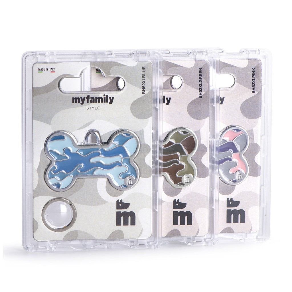 My Family Style Camouflage Big Bone ID Tag