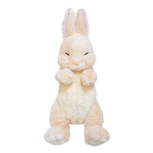 LYING RABBIT SLEEPING FACE STUFFED TOY BEIGE
