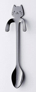 Cat Shaped Stainless Steel Coffee / Dessert Spoon - Made in Japan